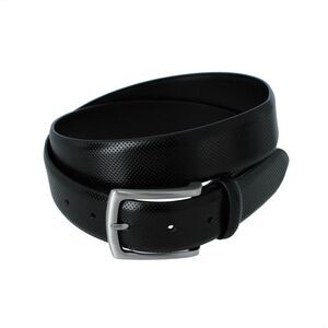 CTM Men's 35mm Pindot Dress Belt with Feathered Belt
